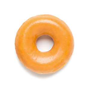Glazed plain donut on white background